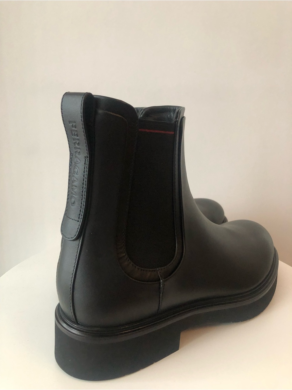 Salvatore Ferragamo Men’s Black Leather Chelsea Boot